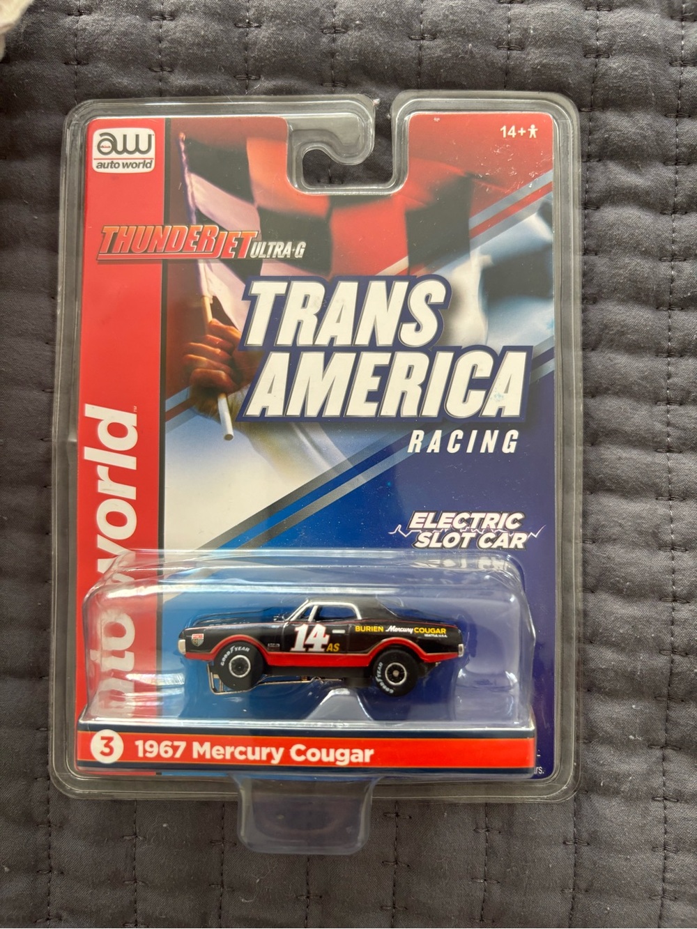 Auto World Trans America Racing 1967 Mercury Cougar Electric Slot Car - Black